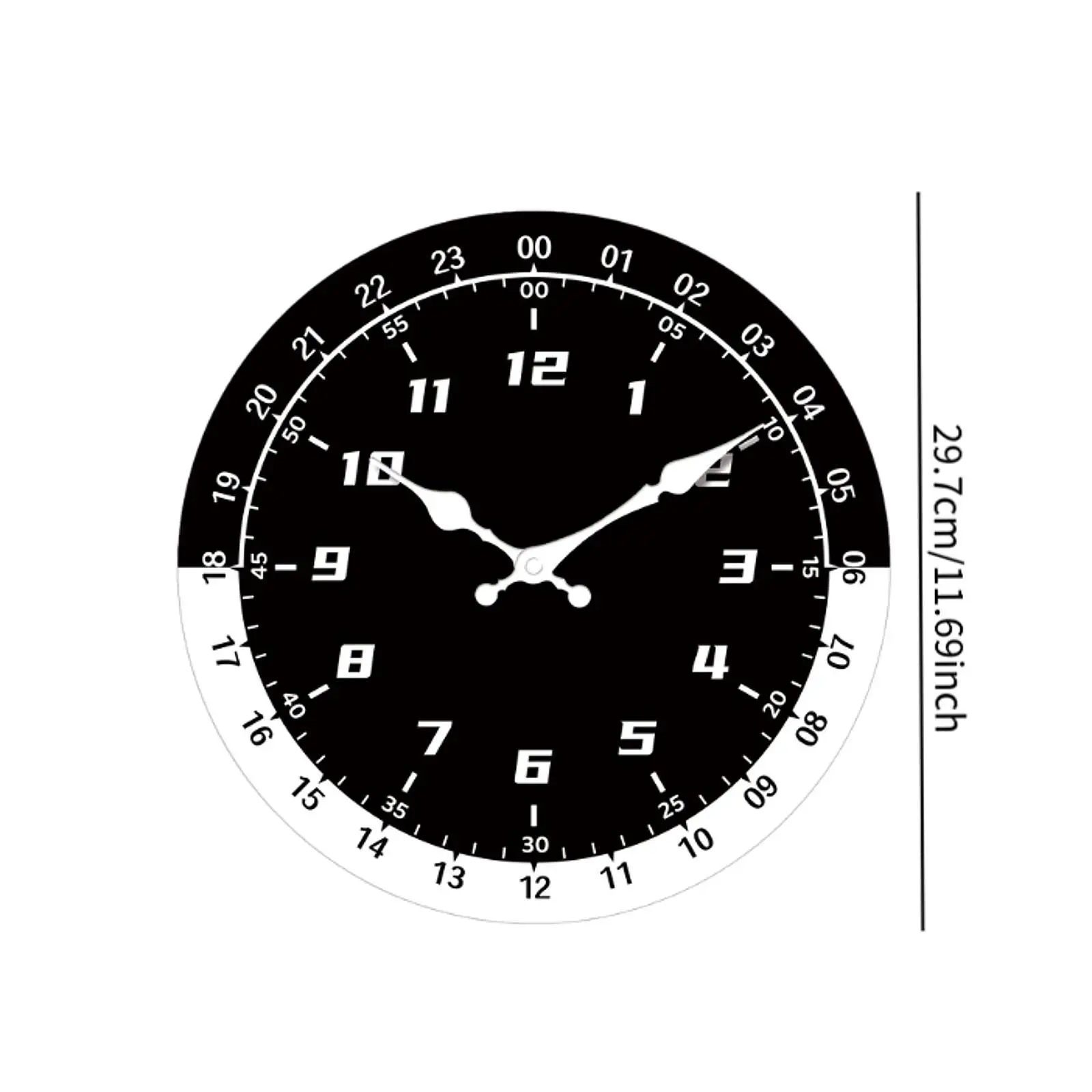 Wall Clock Stylish Quiet Home Decoration Children's Room Dial Pointers Clock Wall Art for Entryway Kitchen Indoor Living Room