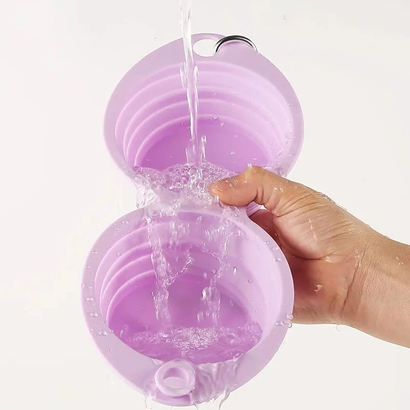 Cuenco plegable de silicona para mascotas, cuencos para perros, contenedor de comida portátil, cuenco de viaje para mascotas, contenedor de comida portátil para cachorros, alimentador - imagen 5