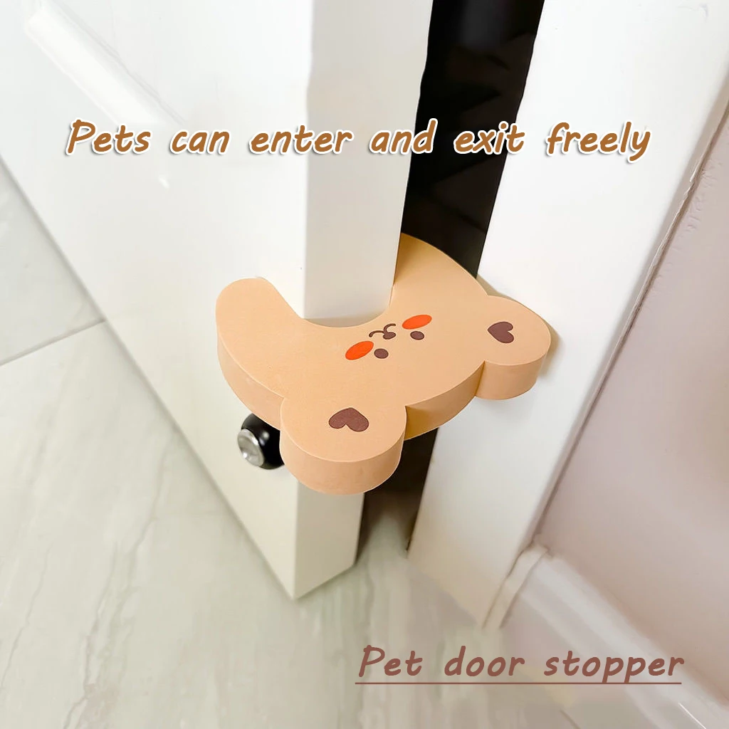 Manija de puerta de oso ins anticolisión, Tope de puerta de seguridad antipellizco para habitación de niños, artefacto de cierre de puerta de dormitorio para mascotas, 1/5 Uds. - imagen 2