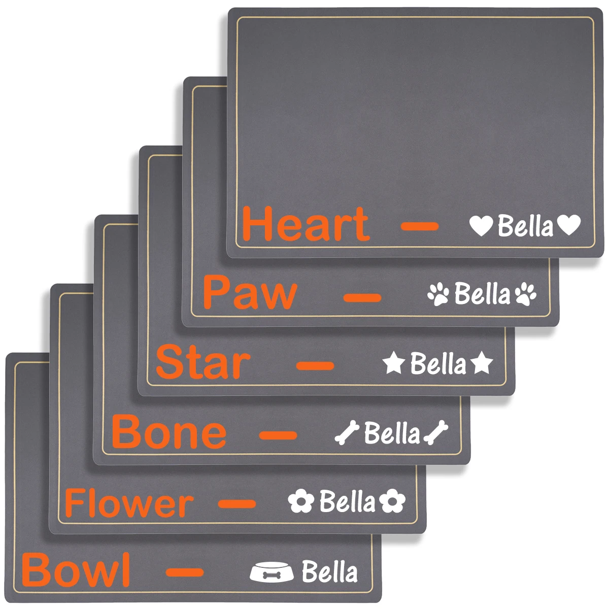 Mantel Individual para perro con nombre personalizado, tapete impermeable grabado para Gato, almohadilla de comida para mascotas de cuero PU, cuenco para beber, mantel individual para alimentación de perro - imagen 4