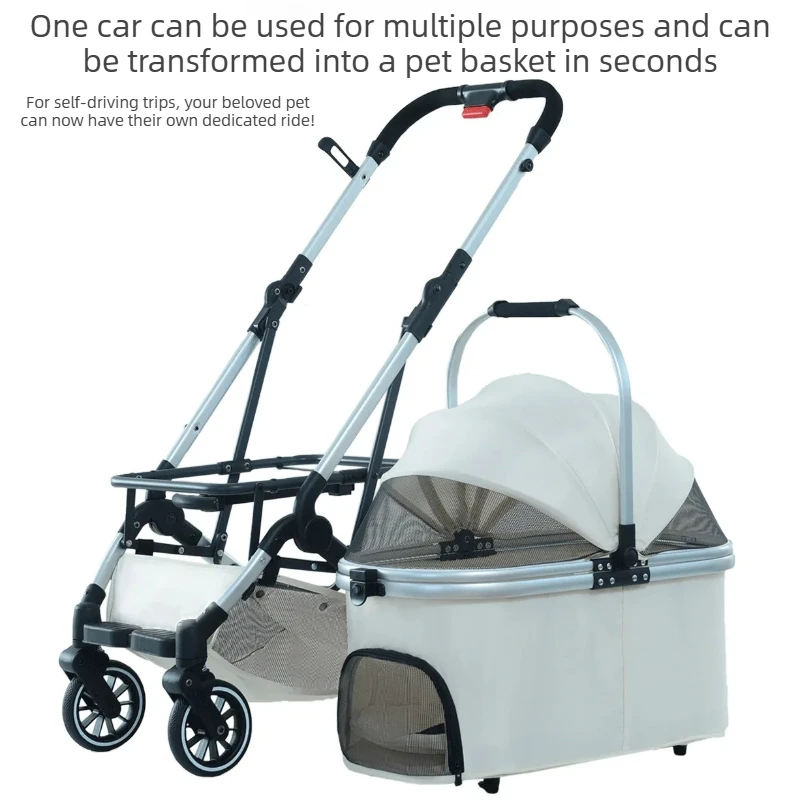 Carrito de viaje plegable con una mano para perros pequeños y gatos - imagen 2