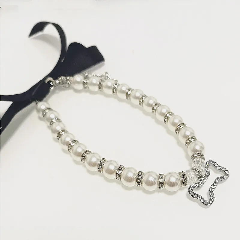Collar de perlas de imitación para mascotas, accesorios para gatos y perros, colgante de hueso con incrustaciones de diamantes, Cinta Negra, accesorios para mascotas - imagen 3