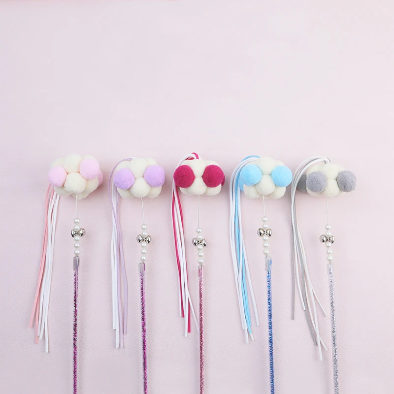 Nueva bola de pelo de hada con borlas, palo para gato, gato interactivo para aliviar el aburrimiento, agarrar, campana, juguete para morder - imagen 2