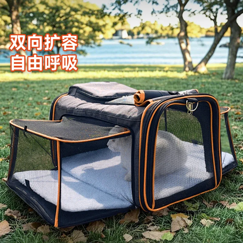 Nueva bolsa para gatos, mochila portátil para gatos, bolsas plegables para mascotas, bolsa cuadrada transpirable expandible para perros, productos para mascotas - imagen 5