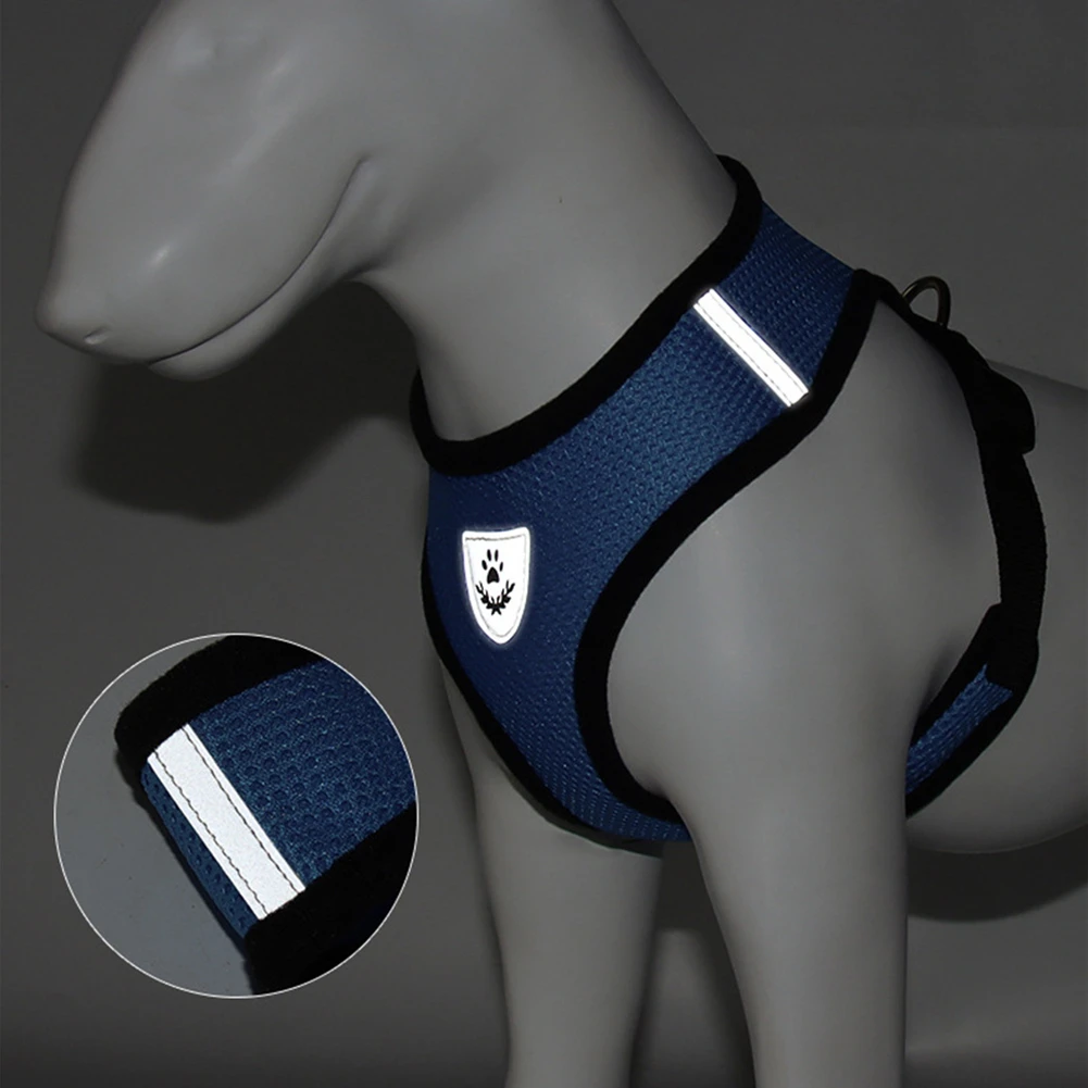 Conjunto de arnés y correa reflectante para gatos, chaleco de malla ajustable para perros pequeños y medianos, para caminar al aire libre, correas de entrenamiento de cachorros de plomo - imagen 3