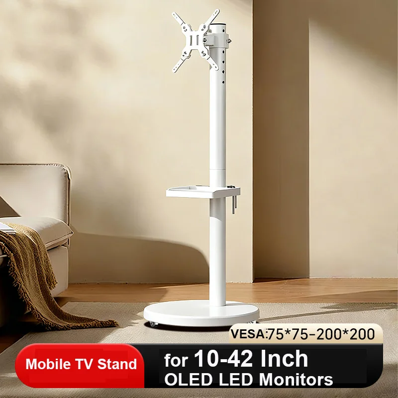 Carrito soporte TV con ruedas y estante – Para TV de hasta 55 pulgadas - imagen 2