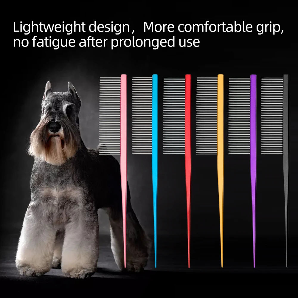 Peine de cola puntiaguda para mascotas, peine de límite de peinado, pinza para el cabello Malzis, trenza shazzar de York, recogida de cabello y anudado, peine de belleza para cara - imagen 5