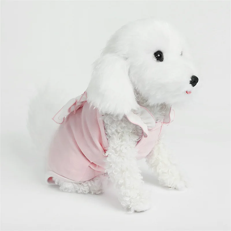 Mono suave para primavera y otoño para mascotas, ropa de dormir interior sin mangas para el vientre, ropa de casa para perros pequeños, ropa para cachorros de peluche - imagen 4