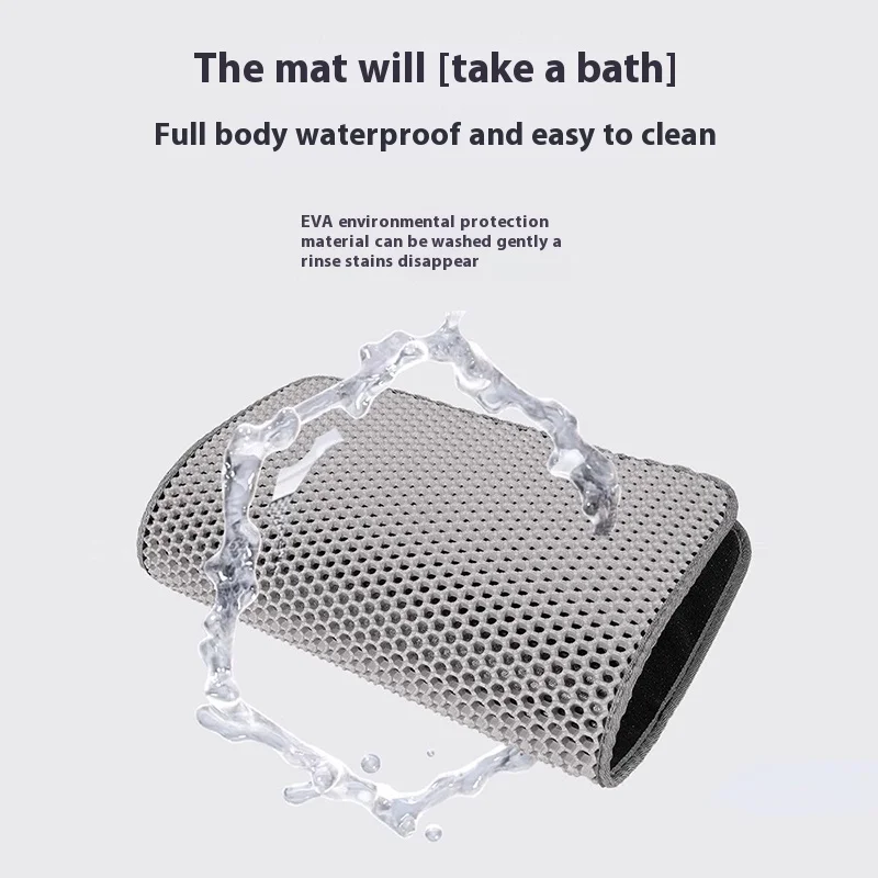 Tapete grande para arena para gatos de doble capa, impermeable, antideslizante, lavable, duradero, con trampa de arena, almohadilla para mascotas fácil de limpiar - imagen 5