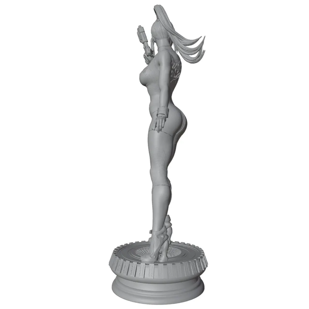 Kit modelo resina guerrero femenino sin montar impreso 3D figura gris - imagen 5