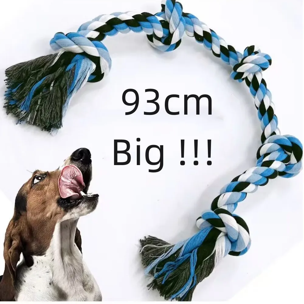 Cuerda para morder para perros grandes, juguete para moler dientes, cuerda Molar, Material de cuerda de algodón, juguetes de limpieza dental inofensivos para perros, juguetes de cuerda para perros y mascotas