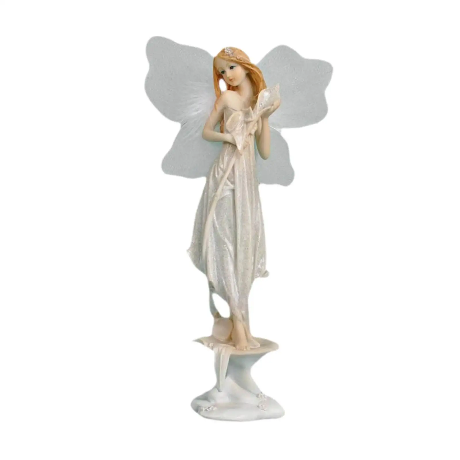 Fairy Statue Decorative Figurine European Style Tabletop Ornament Sculpture for Desk Entrance Table Centerpiece Shelf