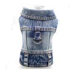 Chaqueta vaquera con capucha para perros pequeños y medianos