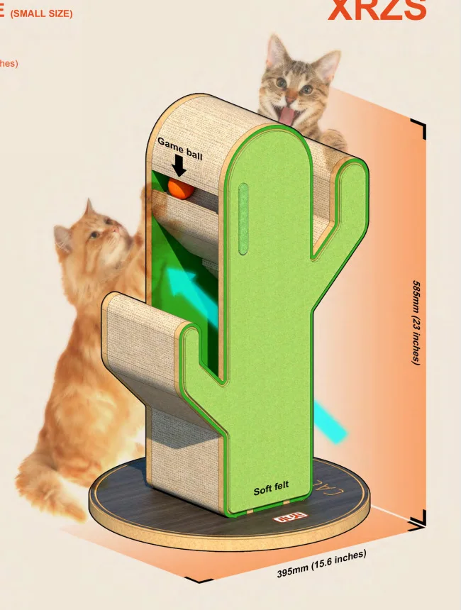 Tabla de agarre para gatos, marco de escalada de madera para gatos, juguete Vertical resistente a los arañazos, cuerda de Sisal giratoria, bola para agarrar, torre para gatos - imagen 4