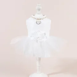 Vestido nupcial blanco para perros y gatos pequeños – Disfraz boda