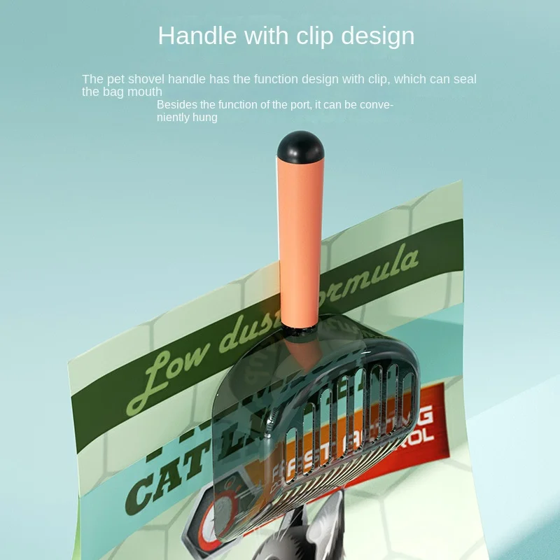 Cat Litter Scoop Plastic Cat Litter Shovel With Base Self Cleaning Cat Litter Box Shovel Kitten Toilet Clean Tools Cat Supplies - imagen 4