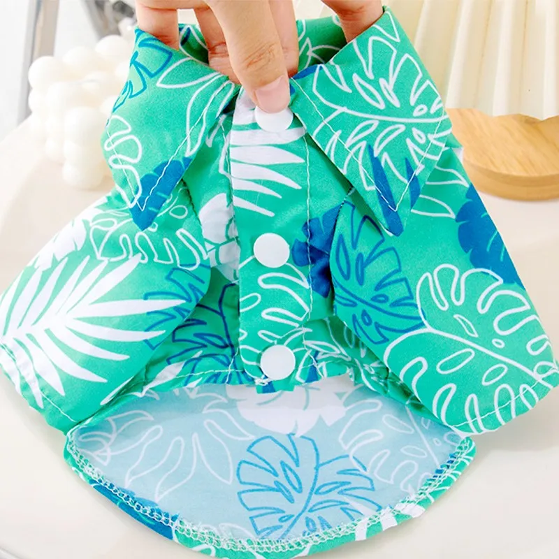 Camiseta hawaiana de estilo playero para perros, camiseta transpirable de verano para cachorros, camisa fresca de manga corta para gatos y mascotas, ropa para perros Chihuahua - imagen 4