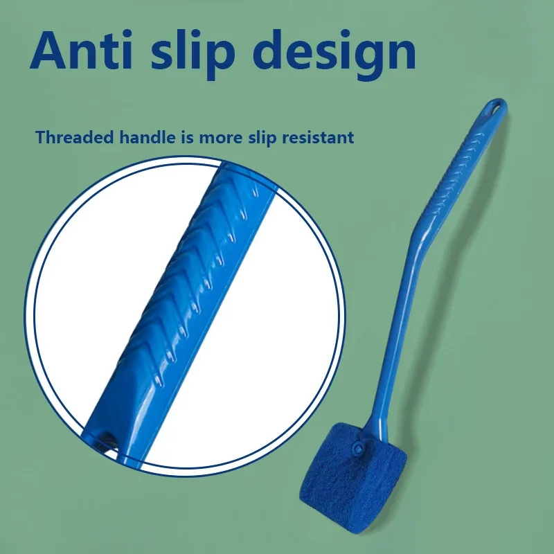 Cepillo de limpieza de vidrio para pecera de acuario con cabezal de esponja, herramienta de limpieza de plantas para raspar algas, limpiador de ventanas, accesorios para acuario