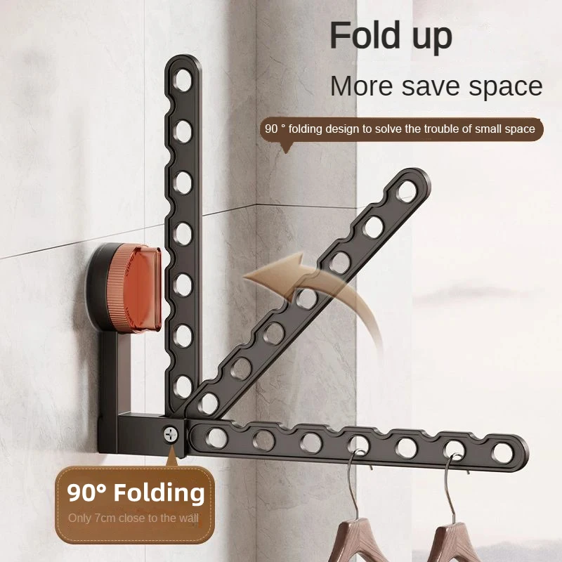 Tendedero plegable con ventosa para interiores y exteriores, tendedero de ropa para baño montado en la pared, perchas portátiles para ropa, gancho de almacenamiento - imagen 2