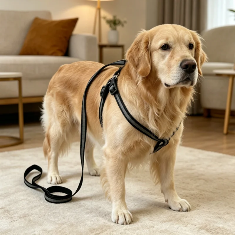 Arnés con correa reflectante para perro – Ajustable y cómodo