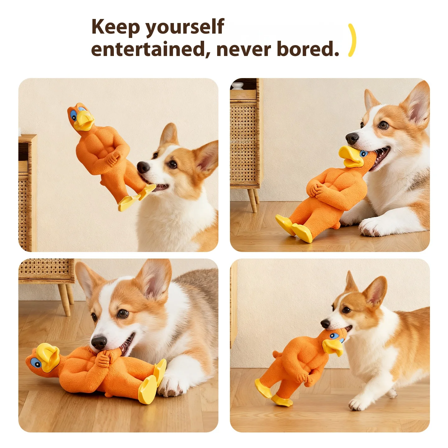 Nuevo juguete para perros autoadhesivo para razas grandes, pollo con músculos chirriantes, pato, ecológico para Golden Retriever Alaska - imagen 4