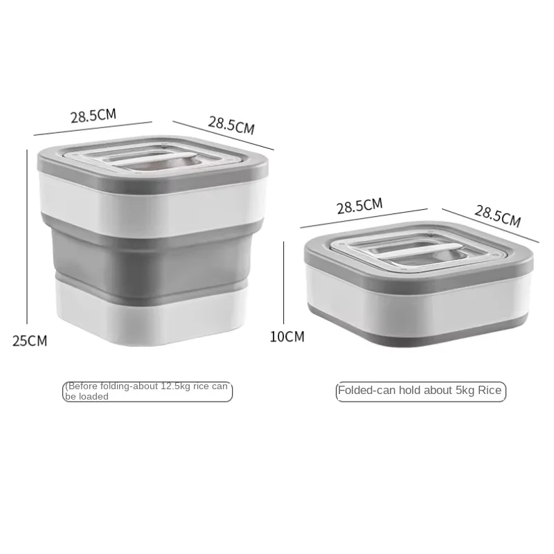 Contenedor plegable de almacenamiento de alimentos para perros y gatos, contenedor plegable de comida para mascotas con tapas, caja de sellado, cajas de almacenamiento de granos de cocina - imagen 5