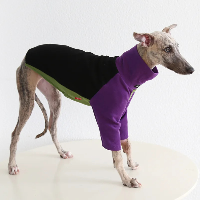 Ropa para mascotas Whippet galgo italiano sudadera cálida para perros cuello alto bloque abrigo elástico para perros para perros pequeños y medianos y delgados