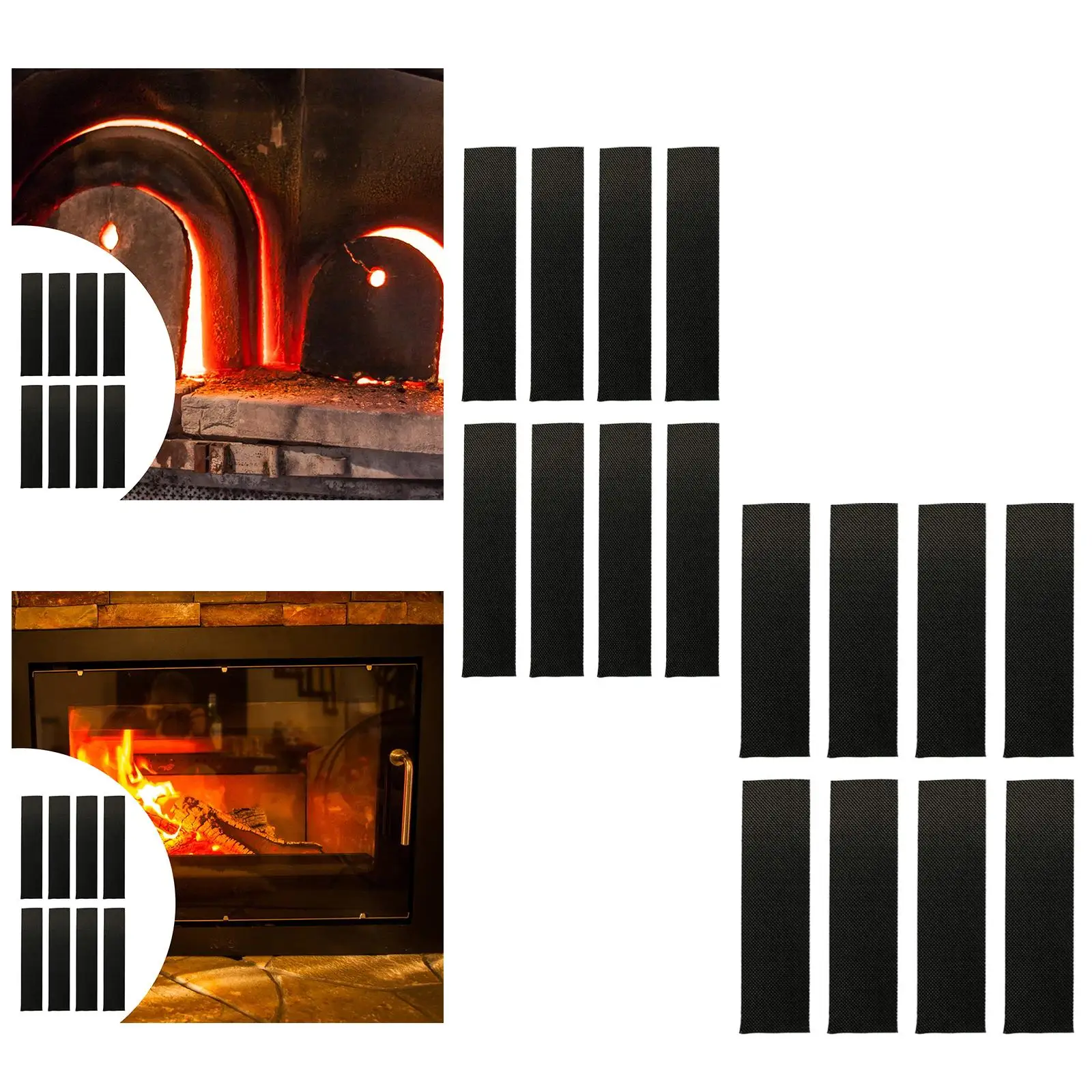 8 piezas de cinta para extremo de chimenea, tira de sellado resistente a altas temperaturas, cintas para juntas resistentes al calor, evita el deshilo del cable