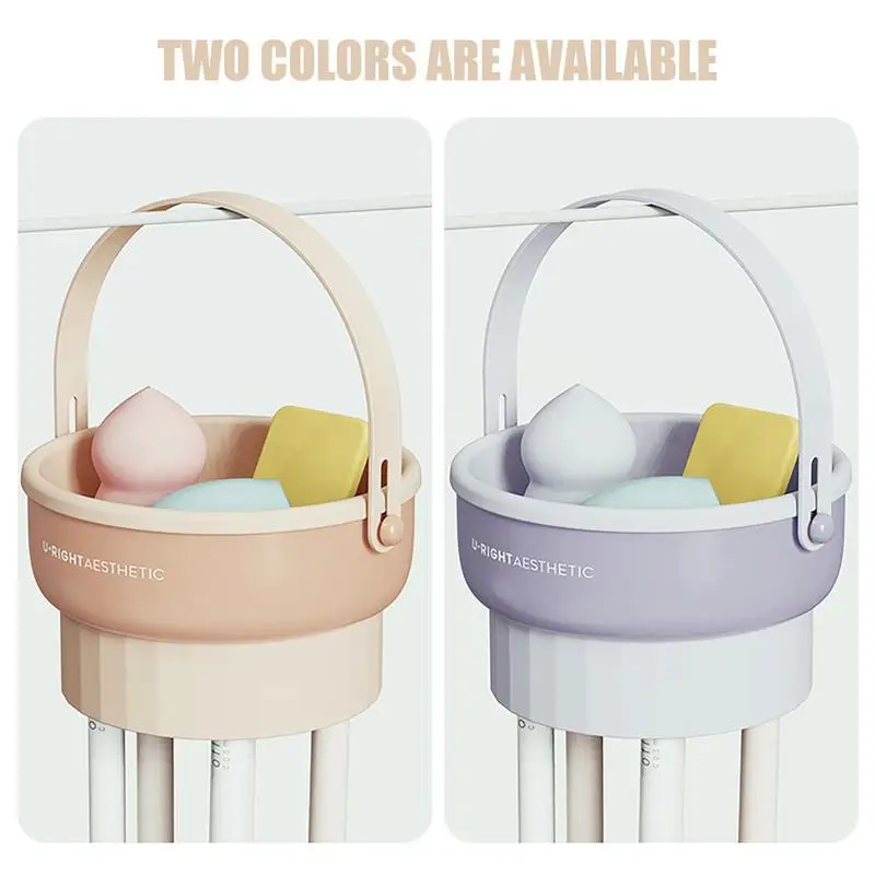 Organizador de brochas cosméticas 2 en 1, limpiador de brochas de maquillaje con soporte de secado, portátil, caja de secado y almacenamiento de silicona - imagen 5