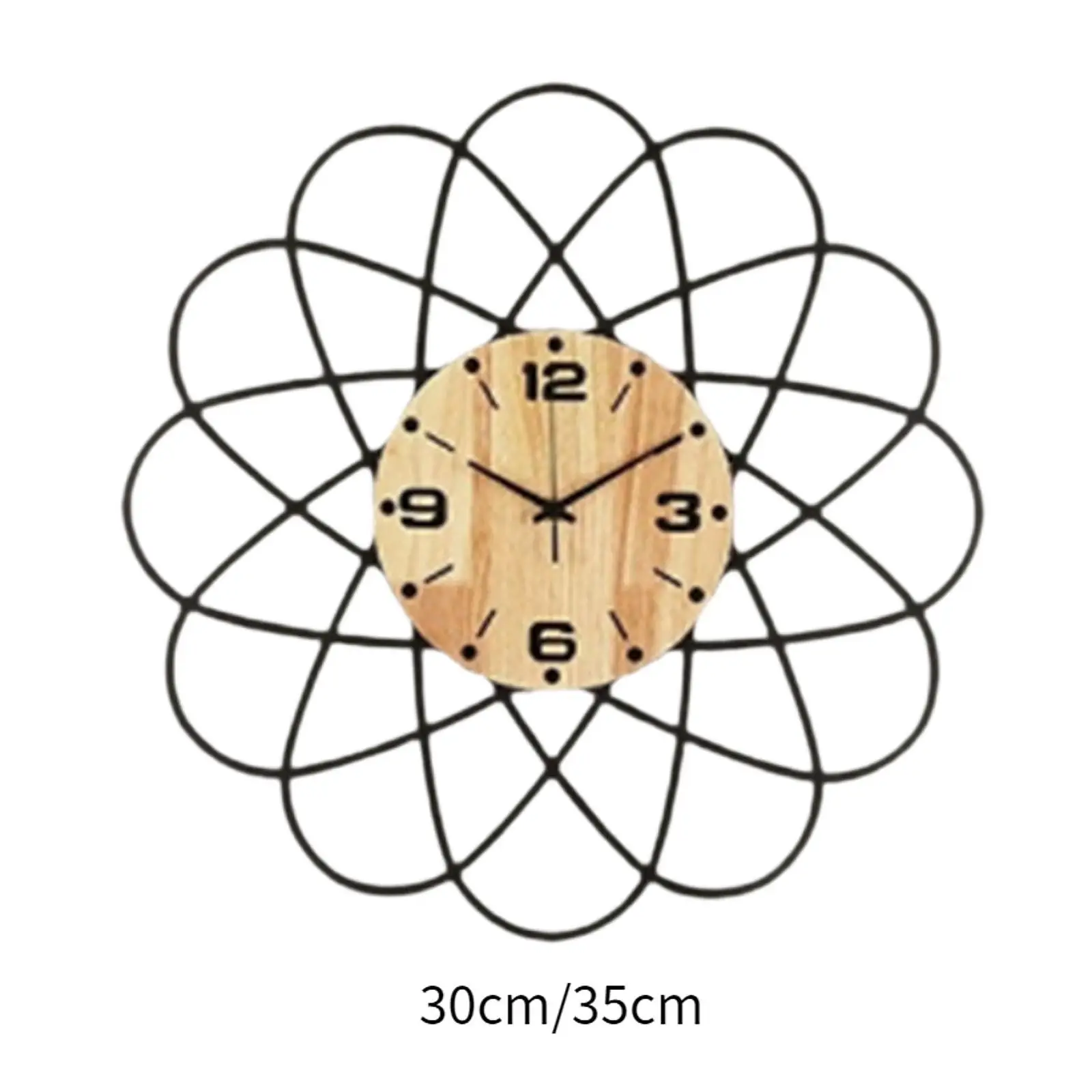 Wall Clock Ornament Easy to Read Gifts Round Wall Art Hanging Clock No Ticking for Living Room School Home Cafe Bar Farmhouse