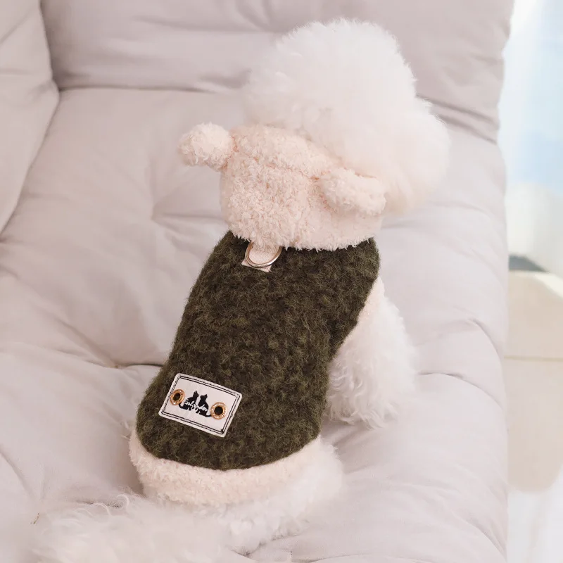 Abrigo con sombrero de oso de peluche para mascotas, Sudadera con capucha de otoño/invierno, oso de peluche, Yorkshire, abrigo de invierno para perros pequeños, abrigo grueso, ropa para cachorros - imagen 2