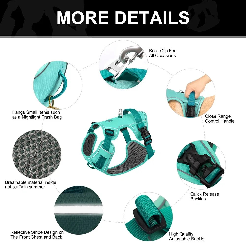 Correa para el pecho para perros, conjunto de arnés y correa para perros, suministros para mascotas pequeñas, accesorios para cachorros, mochila para mascotas de razas grandes, Collar grande - imagen 4