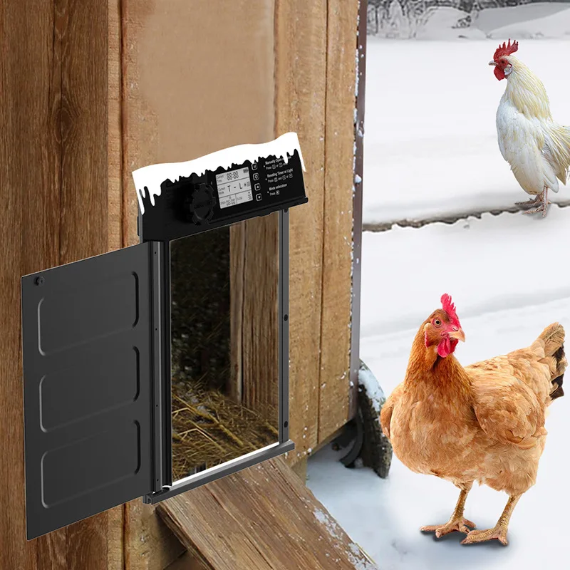 Puerta para pollos con sincronización automática, puerta para mascotas de aleación de aluminio, puertas solares sensibles a la luz para gallinero, puertas para gallinero por inducción - imagen 2