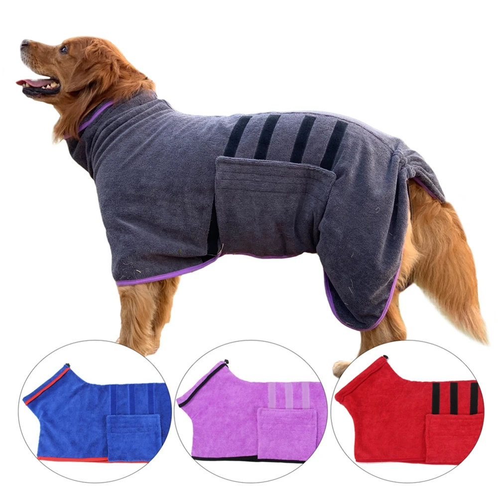 Albornoz de secado rápido para perro y gato, bolsa superabsorbente, suave y ajustable, para perros grandes y pequeños - imagen 5