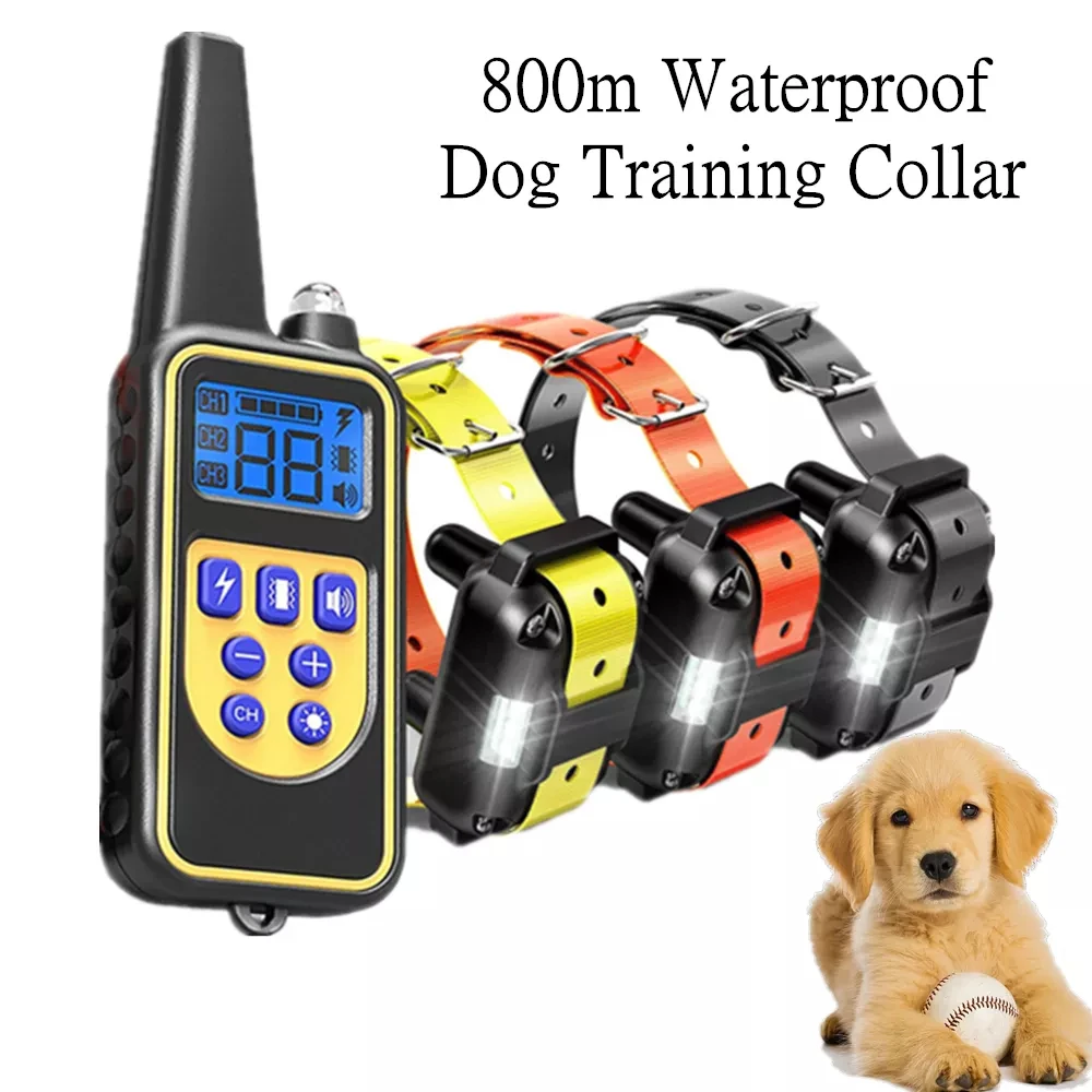 Collar de entrenamiento eléctrico para perros, Collar impermeable para corteza de perro, mascota con Control remoto, dispositivo antiladridos recargable, perros de todos los tamaños