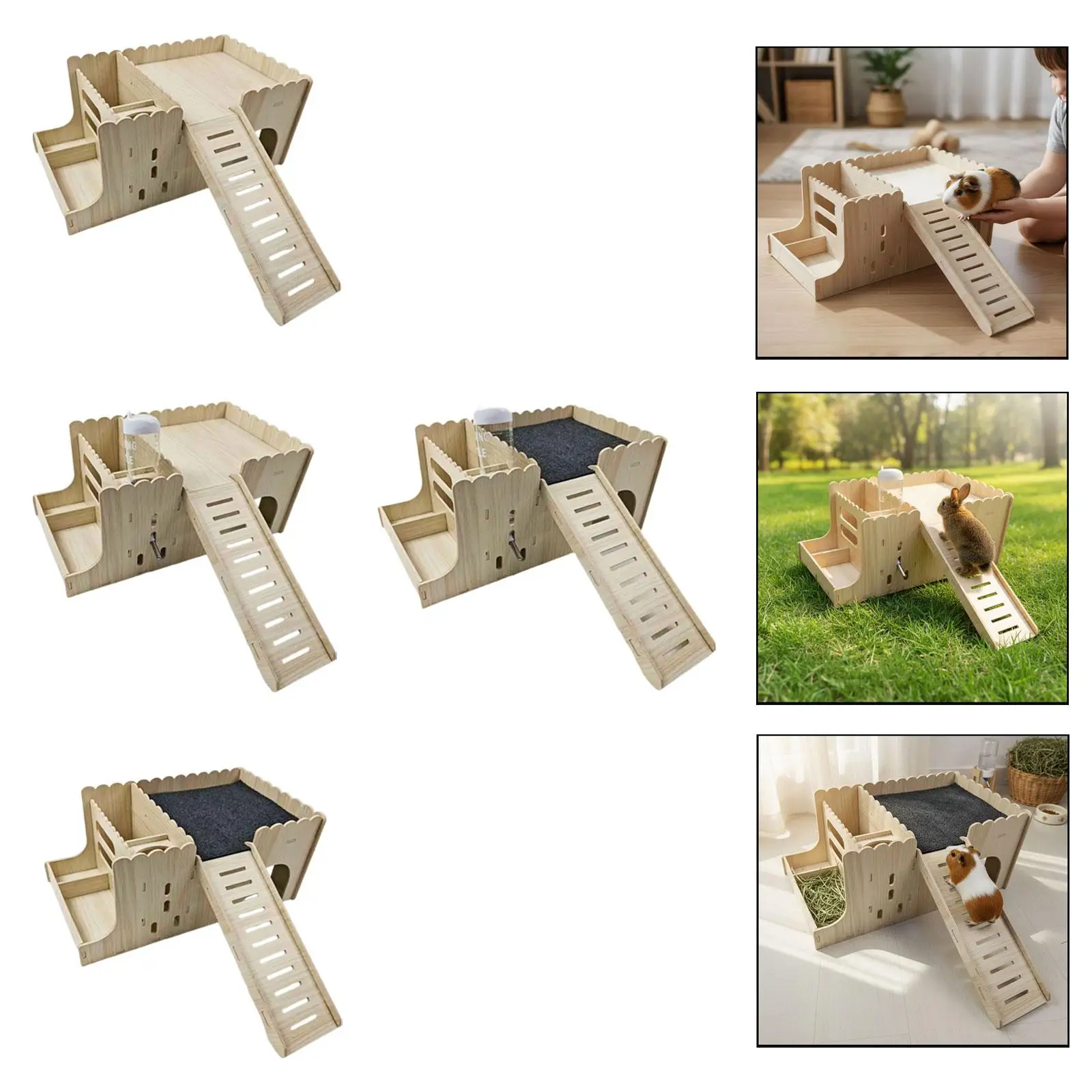 Casita de madera con escaleras para gatos y perros pequeños - imagen 2