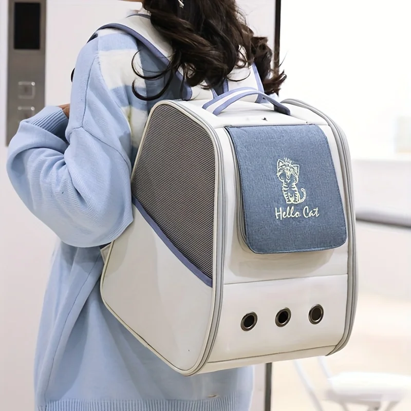 Bolsa transportadora para gatos, mochila de viaje al aire libre para gatos, perros pequeños, bolsa transportadora transpirable para gatos, suministros para mascotas - imagen 4