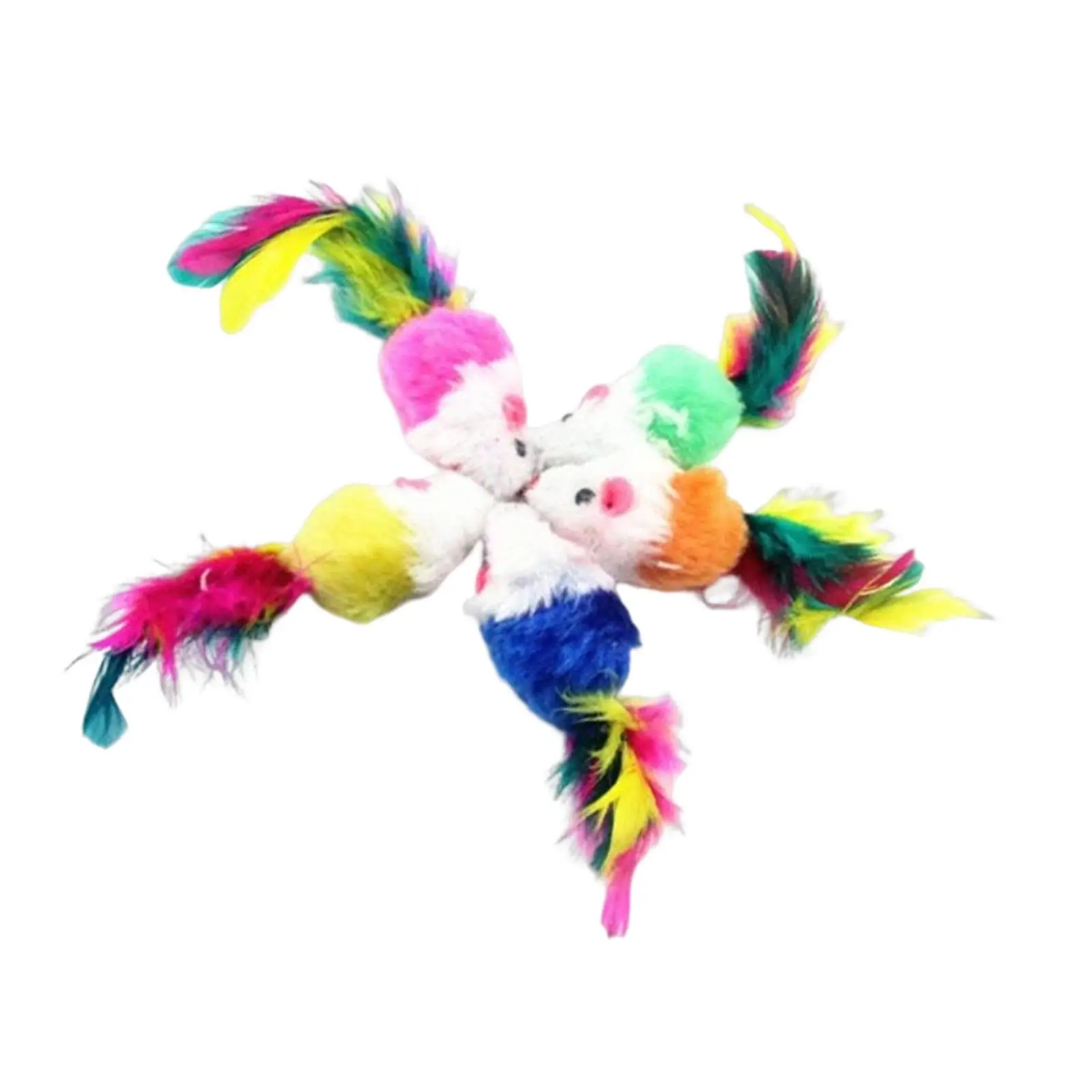 5x Realistic Interactive Cat Toys, Stuffed Animal Plush Mice Shaped Toy Kitty