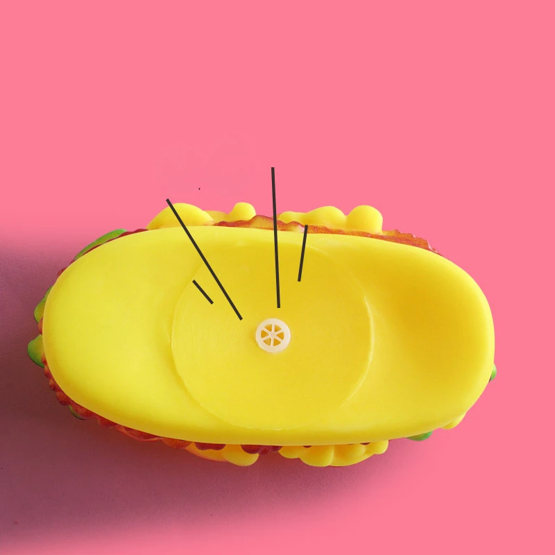 Juguete masticable para mascotas, juguete para cachorros, Hamburguesa con sonido - imagen 3