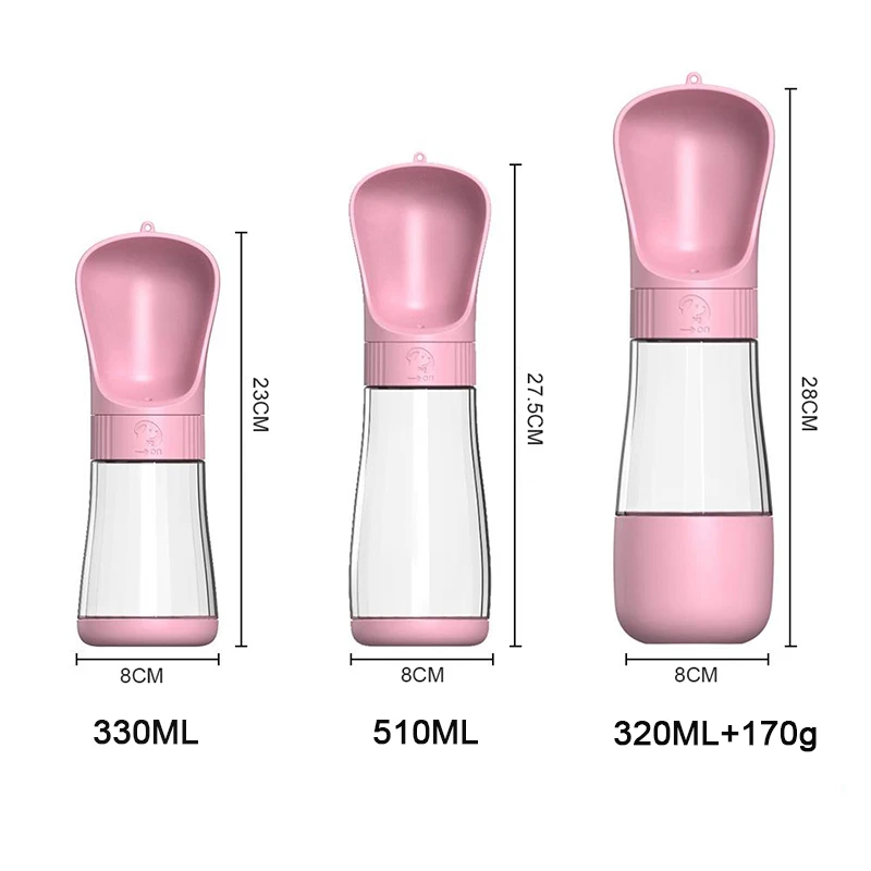 Botella de agua 2 en 1 para perros con contenedor de comida, cuencos portátiles para beber para mascotas al aire libre para perros pequeños y grandes, suministros para gatos Golden Retriever - imagen 5