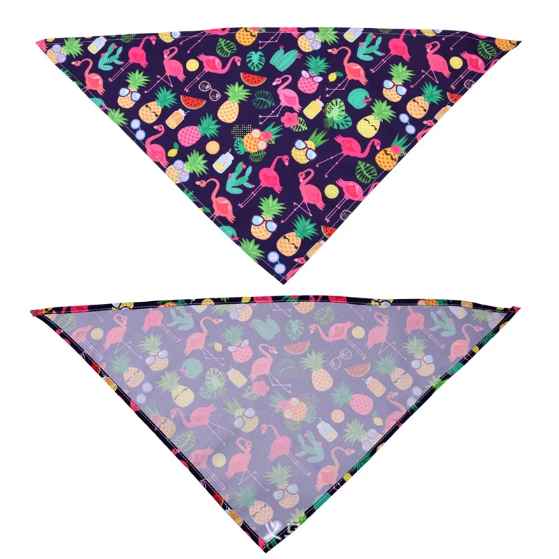 Bandana de estilo Tropical para perros pequeños y medianos, gatos, sandía, estampado de flamenco, cachorro, vendaje Triangular, baberos, accesorios para mascotas - imagen 4