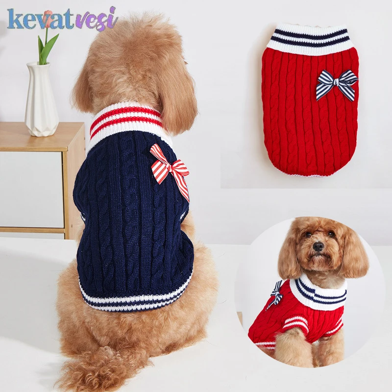 Otoño Invierno suéter para perros, ropa cálida y bonita para mascotas para perros pequeños y medianos, abrigo grueso para cachorros, Chihuahua Yorkie Customes