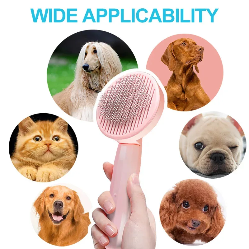 Cepillo para gatos, cepillo para el cuidado de mascotas, para eliminar pelos, removedor de pelo para gatos, peine para quitar el pelo de mascotas, accesorios para el cuidado de cachorros y gatitos - imagen 5