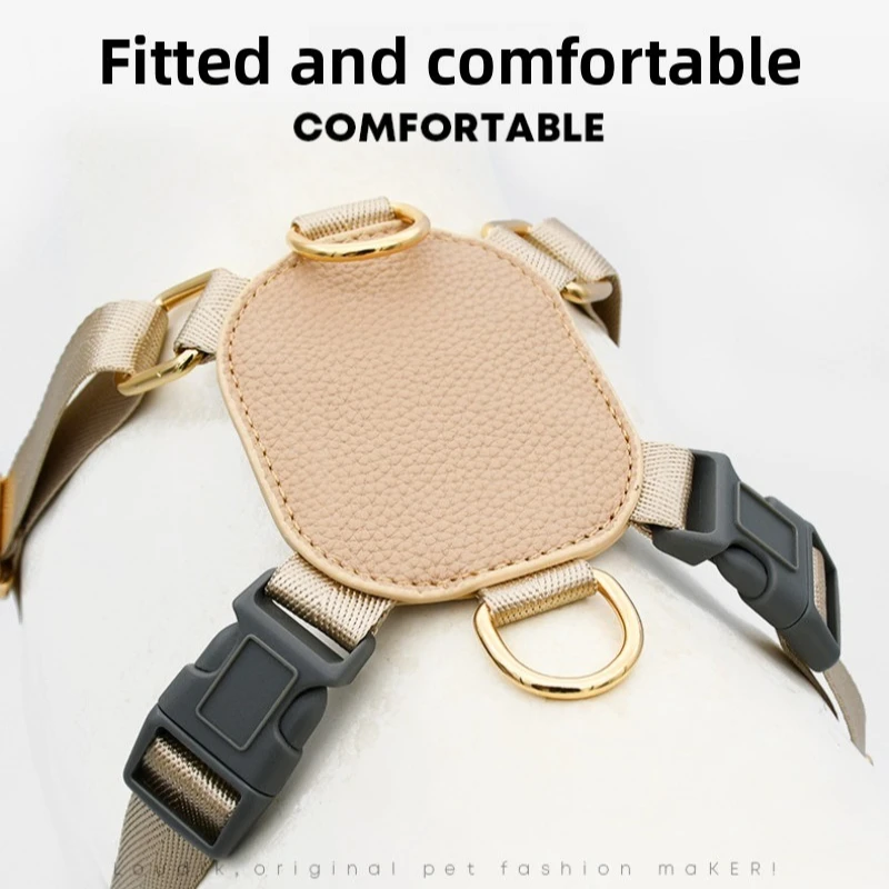 Arnés de pecho de cuero para mascotas, correas grandes para perros, entrenamiento de mascotas, cables personalizados, productos para salir, transpirables y cómodos - imagen 5