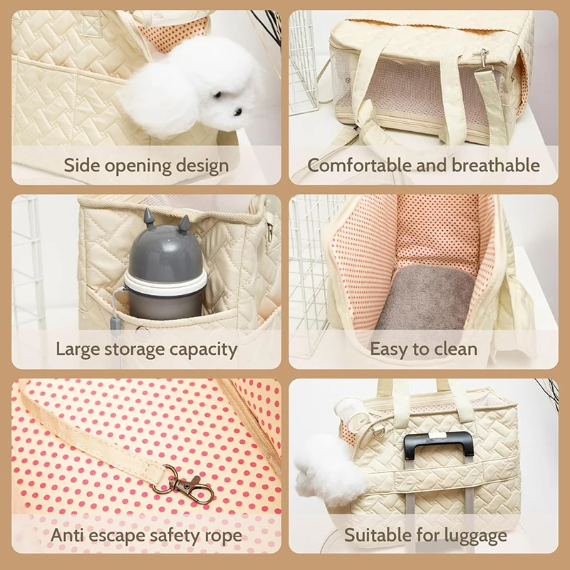 Bolsa transporte gatos y perros mini – malla transpirable cojín suave - imagen 3