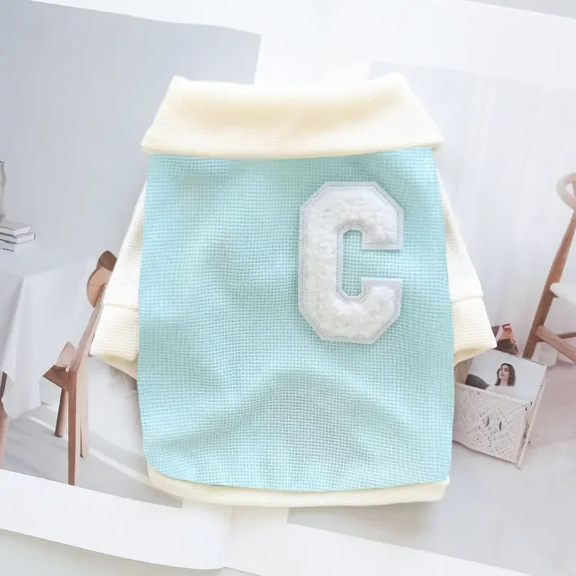 Sudadera con cuello de gofre para mascotas, oso de peluche, Schnauzer, gato, cachorro, camisa Base de Color caramelo, ropa para cachorros, Otoño, nuevo - imagen 4