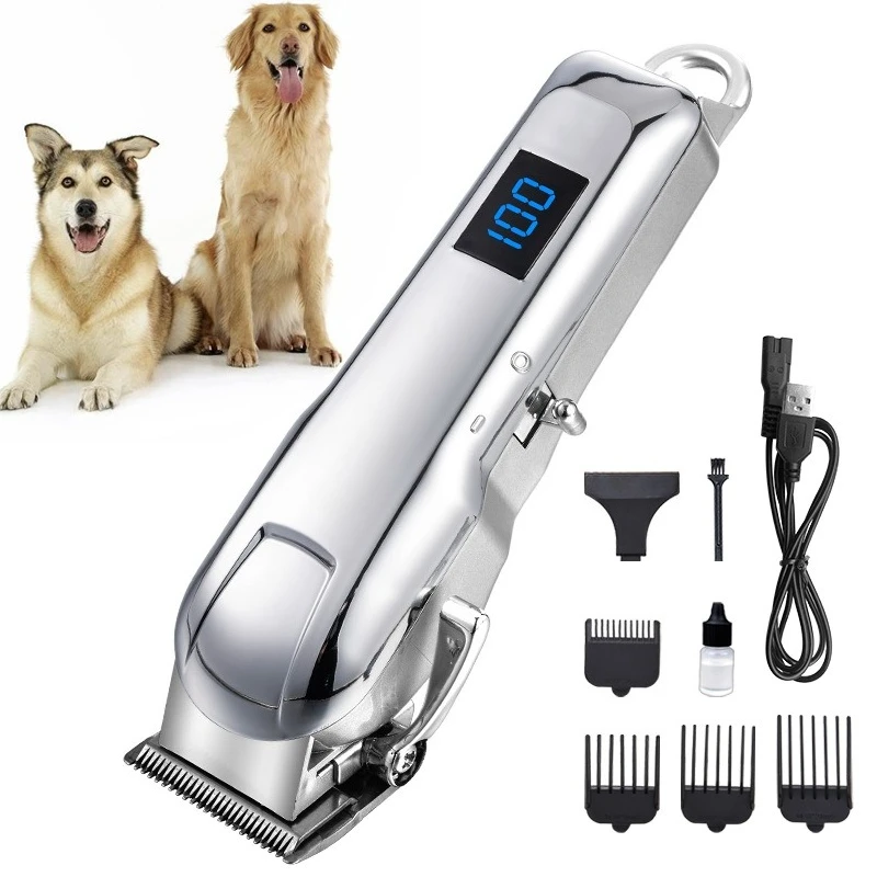 Cortadora eléctrica profesional para mascotas, pantalla LCD de batería, cortadora de pelo para perros, afeitadora de aseo, máquina cortadora de belleza para perros y gatos