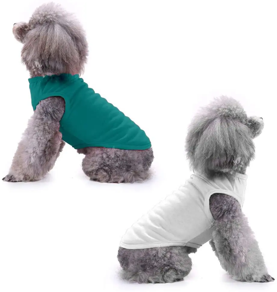 XS-3XL Camiseta en blanco para perros, chaleco de algodón para perros pequeños, medianos y grandes, ropa para perros Yorkie Pitbull, ropa para mascotas - imagen 5