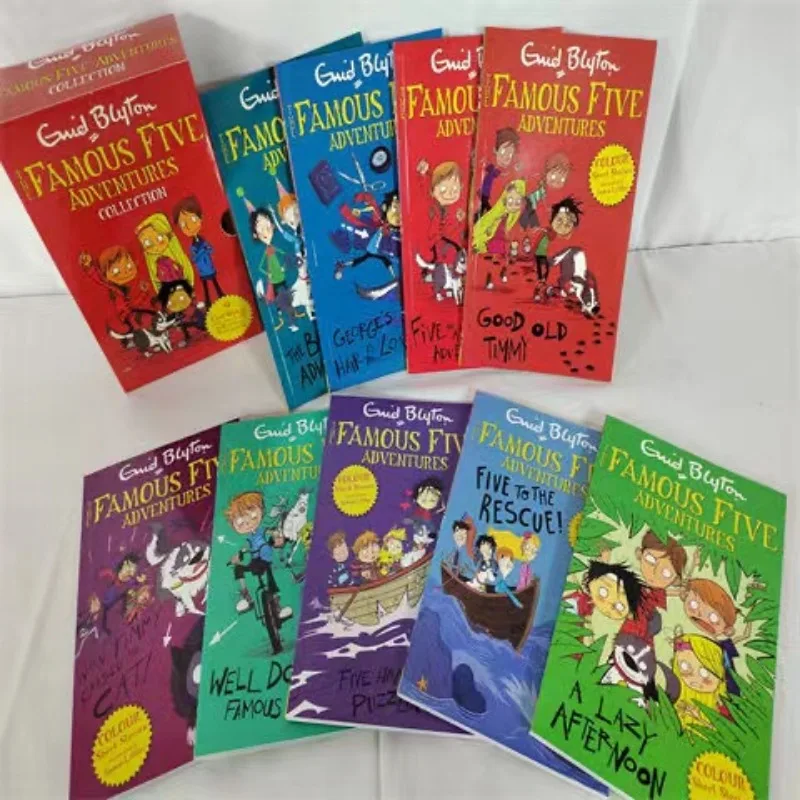 Caja de 9 libros de la famosa colección de Cinco aventuras para niños, libro de imágenes en inglés, Detective Stories - imagen 3