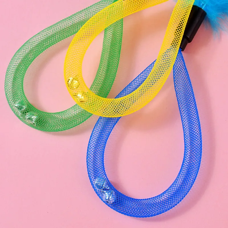 Juguetes para gatos, palos de plumas, 2 uds., juego de juguetes interactivos para gatos, juguetes de plumas con campana para gatos, red elástica, juguete para gatos, suministros para mascotas - imagen 4